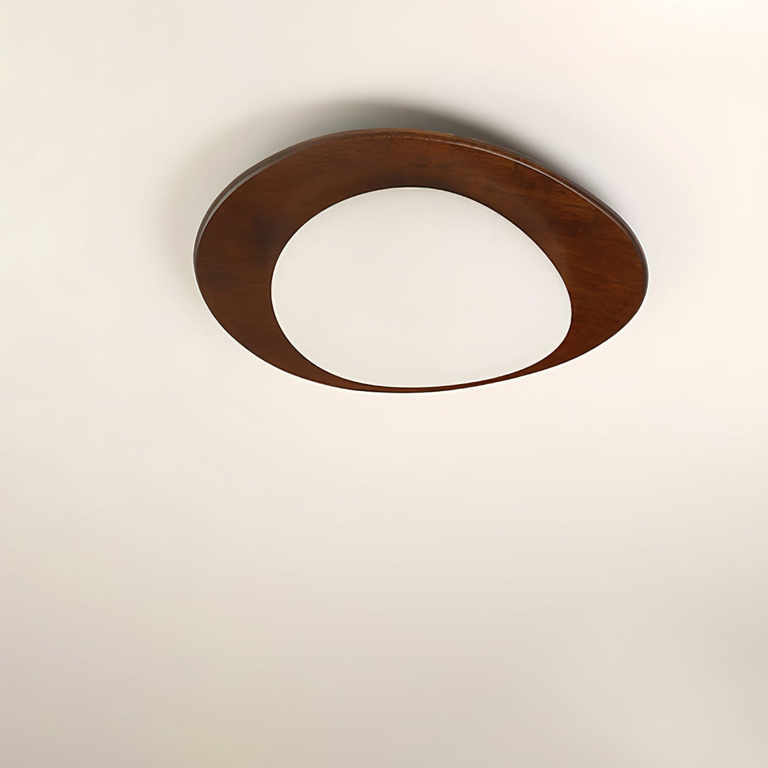 Plafonnier Bois Acrylique Ovale Ombre Minimaliste Naturel - Neutralighting