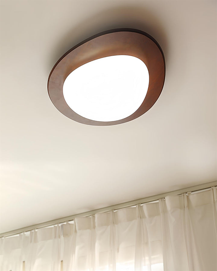Plafonnier Bois Acrylique Ovale Ombre Minimaliste Naturel - Neutralighting