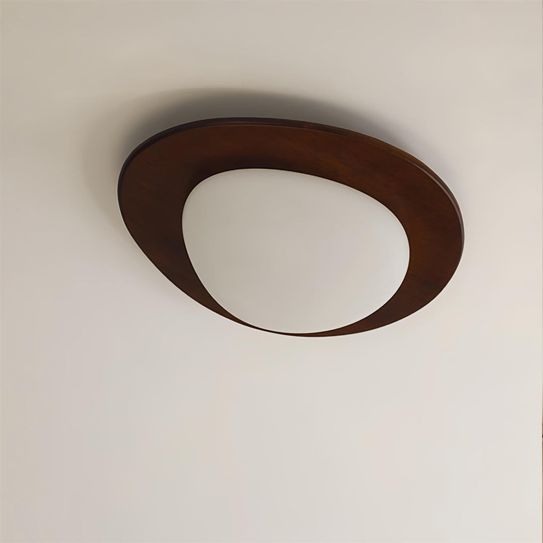 Plafonnier Bois Acrylique Ovale Ombre Minimaliste Naturel - Neutralighting