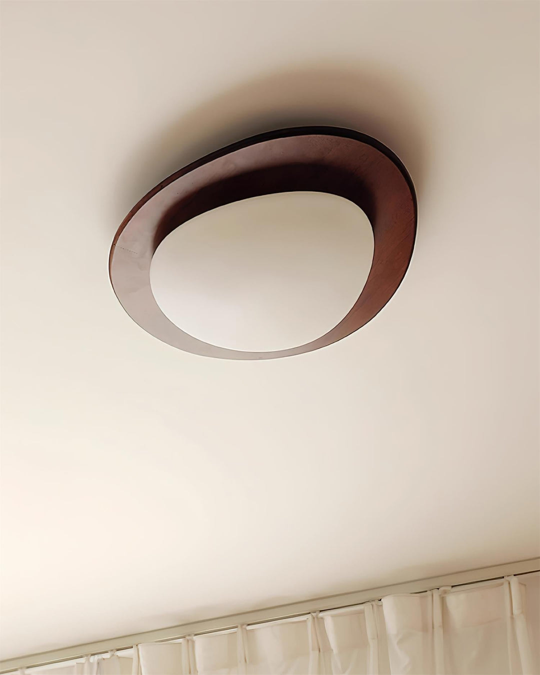 Plafonnier Bois Acrylique Ovale Ombre Minimaliste Naturel - Neutralighting