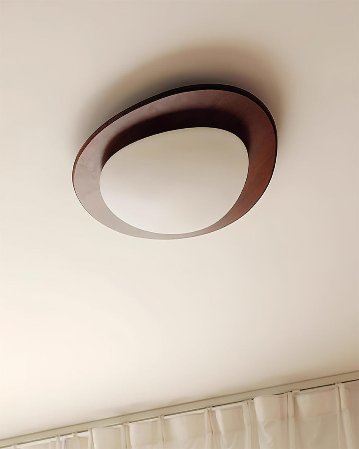 Plafonnier Bois Acrylique Ovale Ombre Minimaliste Naturel - Neutralighting