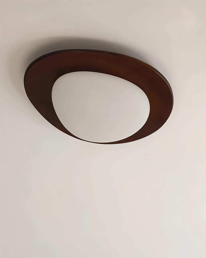 Plafonnier Bois Acrylique Ovale Ombre Minimaliste Naturel - Neutralighting