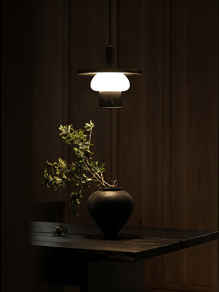 Zephaan Suspension Art Classique en Verre et Bois - Neutralighting