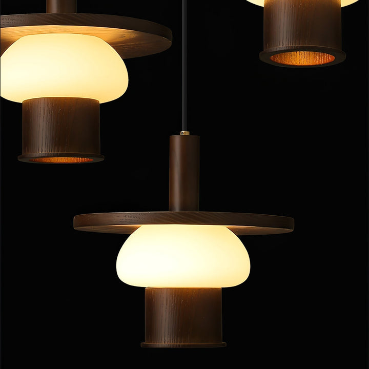 Zephaan Suspension Art Classique en Verre et Bois - Neutralighting