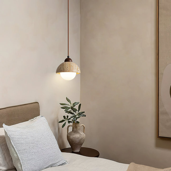 Orzora Suspension en Travertin Forme de Dôme - Neutralighting