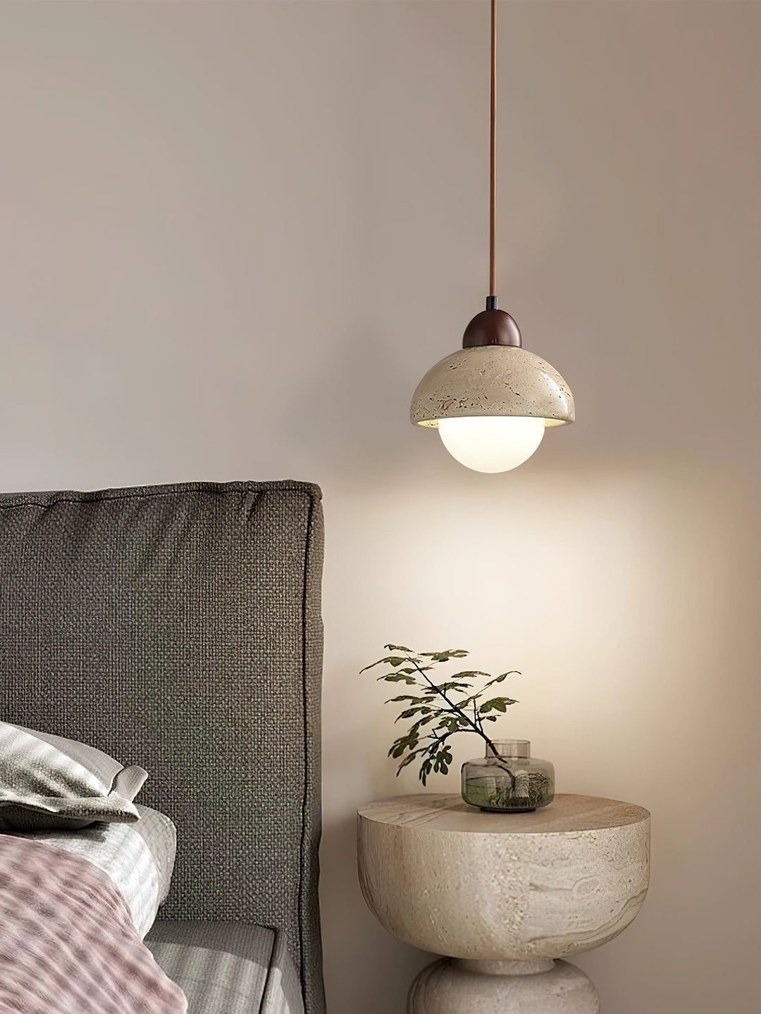 Orzora Suspension en Travertin Forme de Dôme - Neutralighting