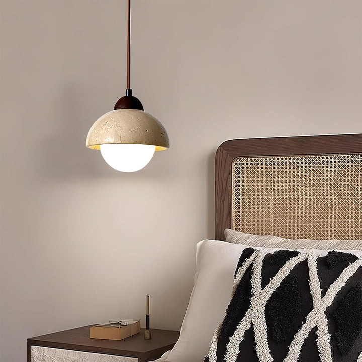 Orzora Suspension en Travertin Forme de Dôme - Neutralighting