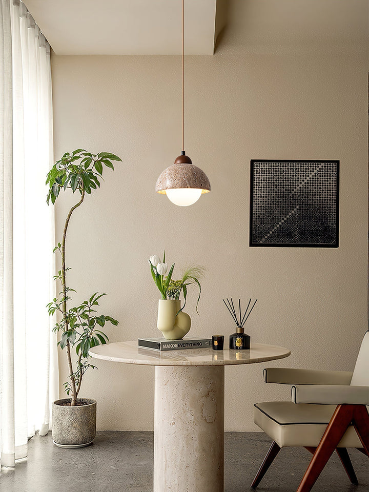 Orzora Suspension en Travertin Forme de Dôme - Neutralighting