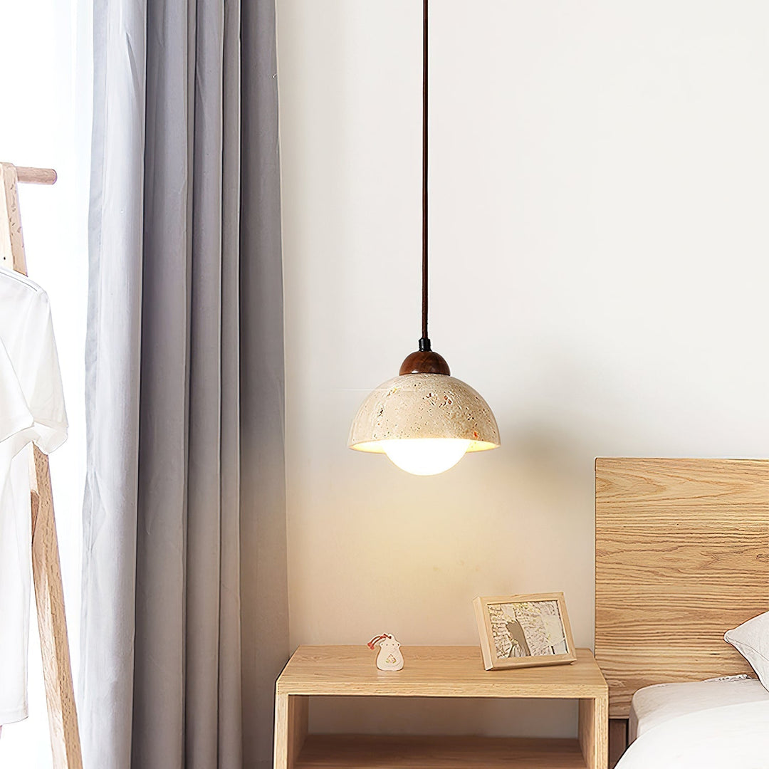 Orzora Suspension en Travertin Forme de Dôme - Neutralighting
