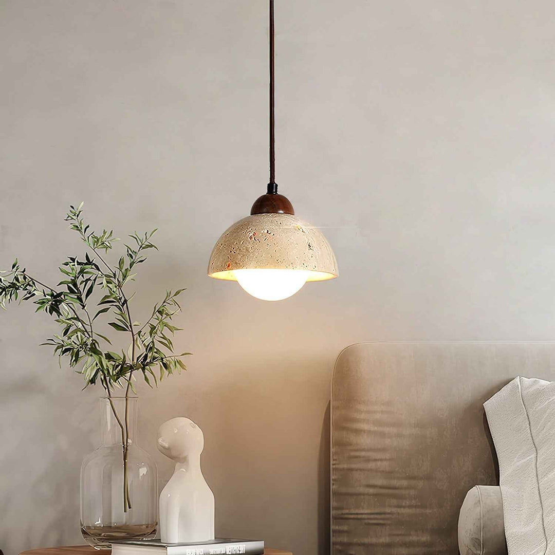 Orzora Suspension en Travertin Forme de Dôme - Neutralighting