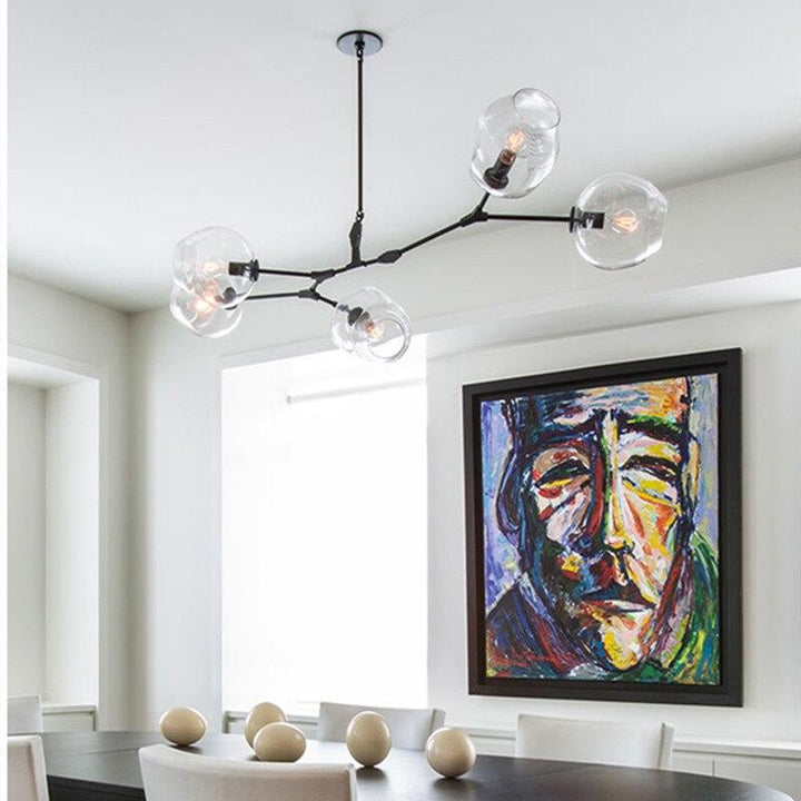 Kirae Suspension Nordique. Verre. Noir/Or. Salon - Neutralighting
