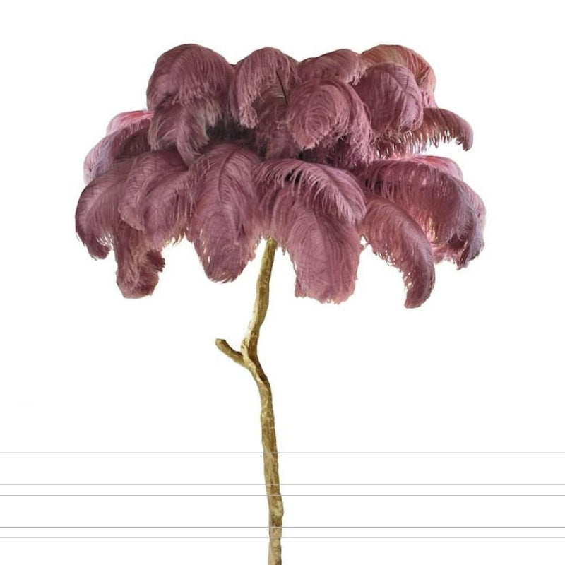 Lampadaire Fleur Luxe Plume/Métal Coloré Salon - Neutralighting