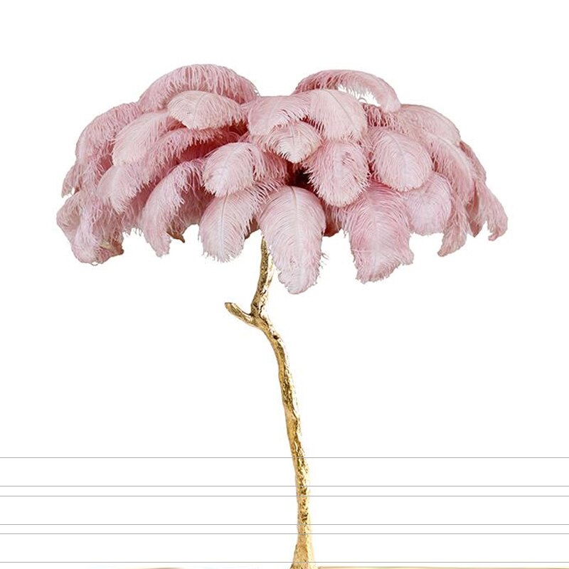Lampadaire Fleur Luxe Plume/Métal Coloré Salon - Neutralighting