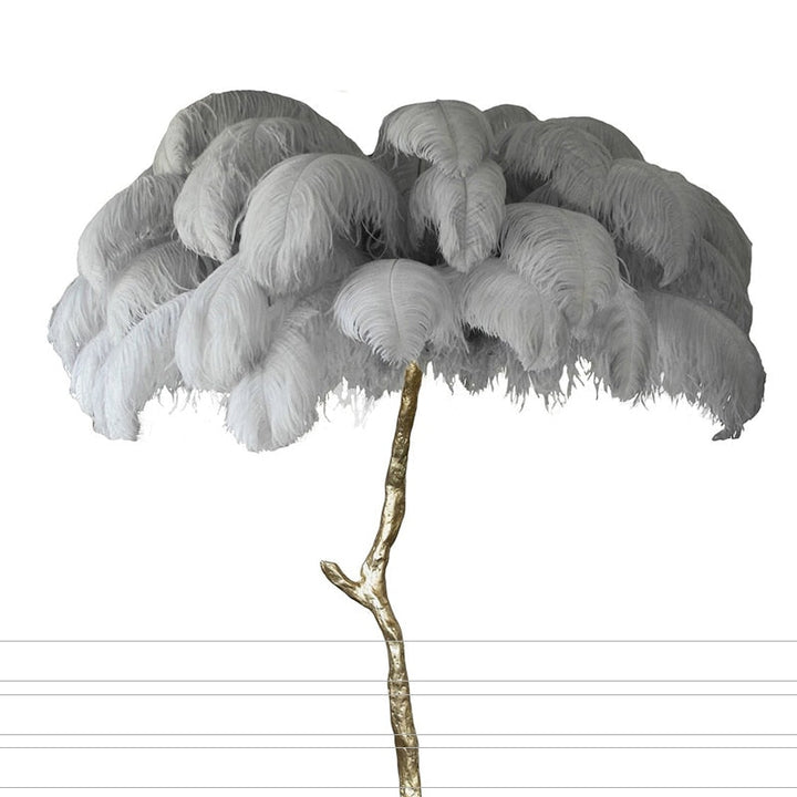 Lampadaire Fleur Luxe Plume/Métal Coloré Salon - Neutralighting