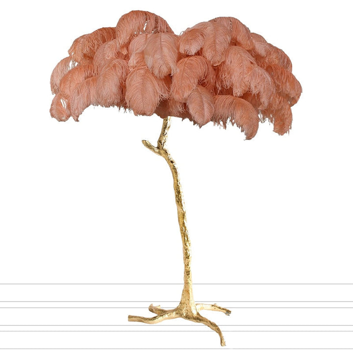 Lampadaire Fleur Luxe Plume/Métal Coloré Salon - Neutralighting