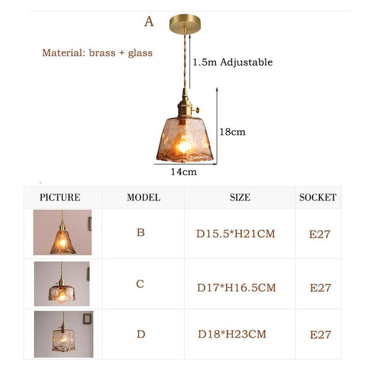 Zina Suspension Géométrique Vintage Verre. Laiton. Salon - Neutralighting