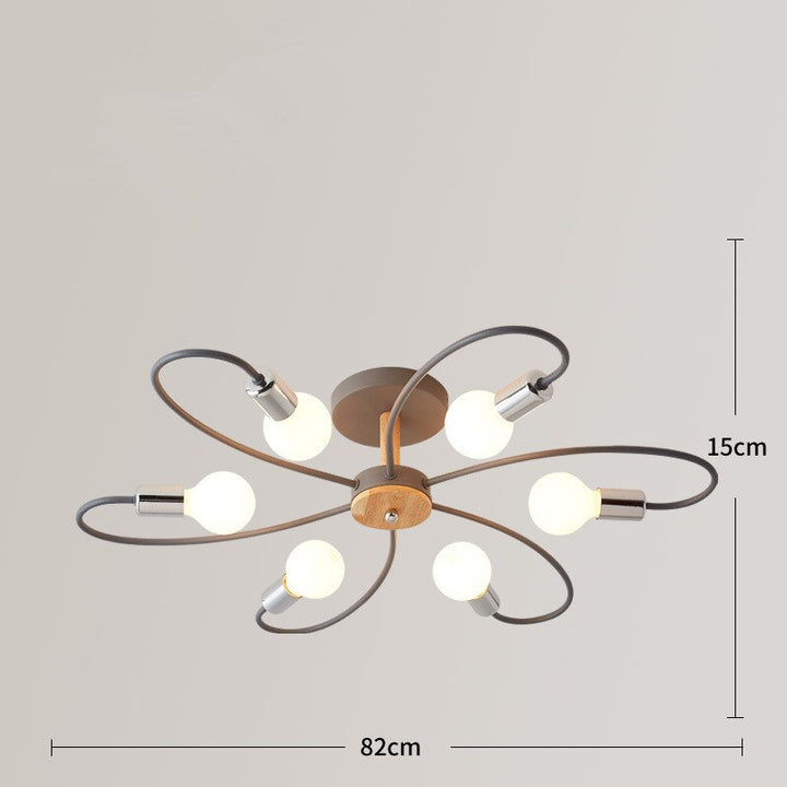 Aria Plafonnier Fleur Nordique, Metal/Verre, Vert/Gris, Chambre - Neutralighting