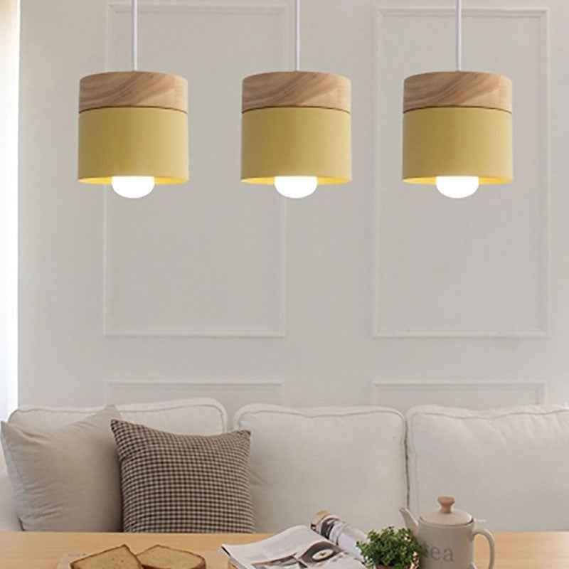 Valentina Suspension LED Macaron Nordique Métal/Bois Chambre - Neutralighting