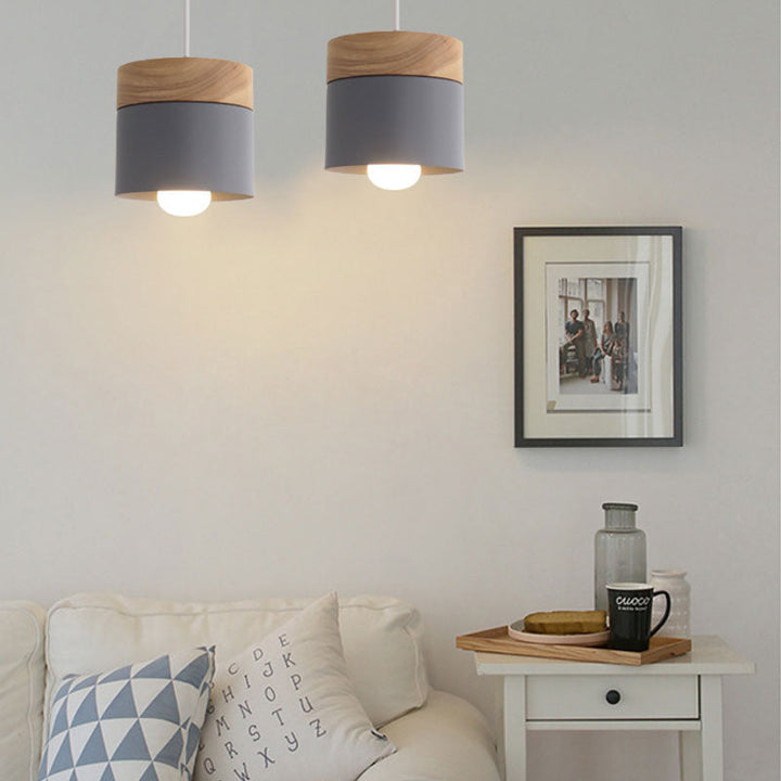 Valentina Suspension LED Macaron Nordique Métal/Bois Chambre - Neutralighting