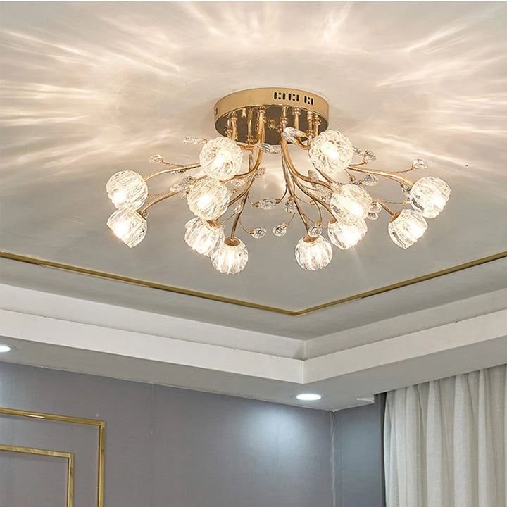Valentina Fleur Nordique LED Plafonnier Verre Salon - Neutralighting