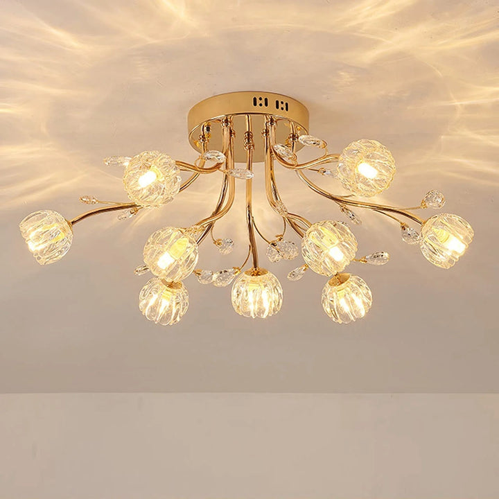 Valentina Fleur Nordique LED Plafonnier Verre Salon - Neutralighting