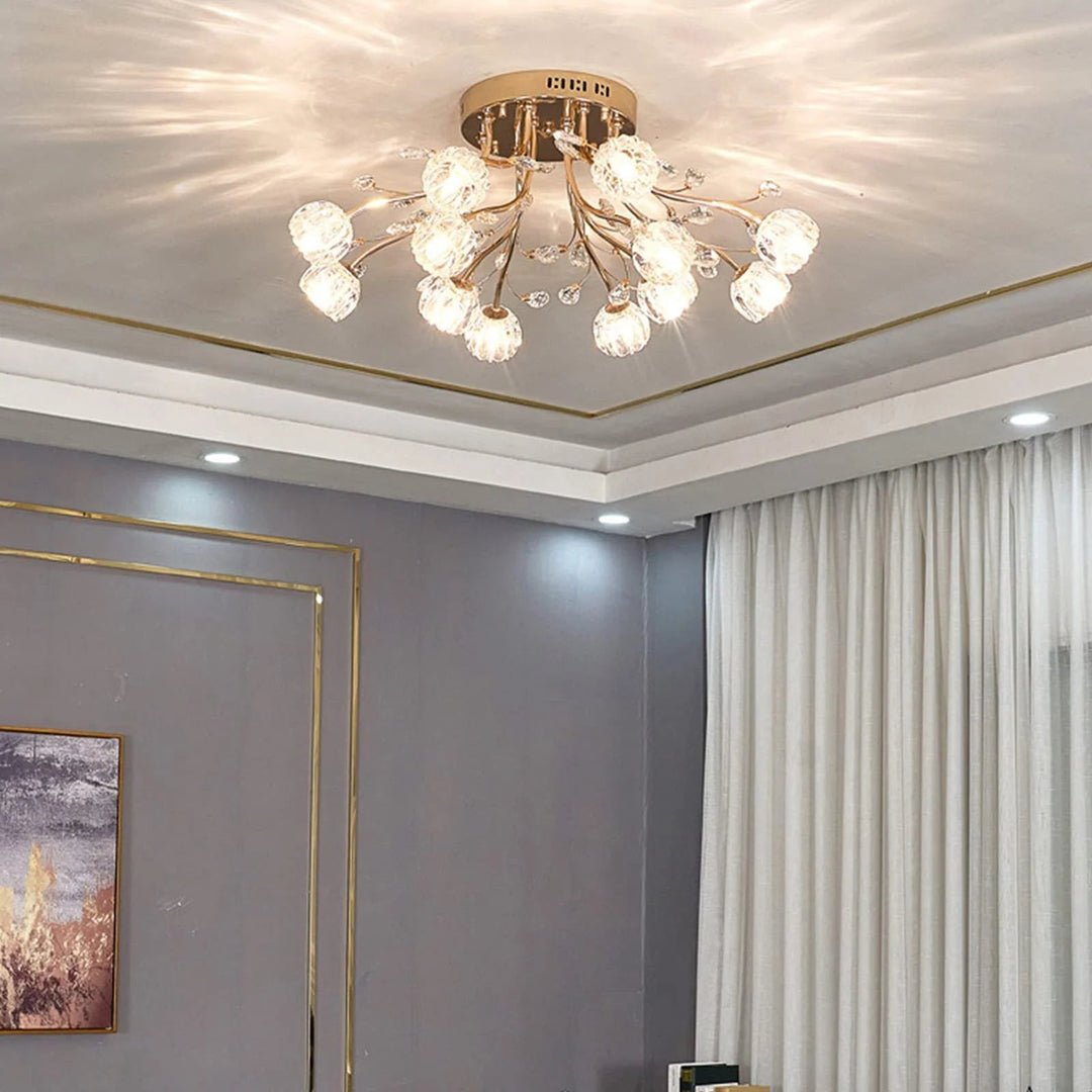 Valentina Fleur Nordique LED Plafonnier Verre Salon - Neutralighting