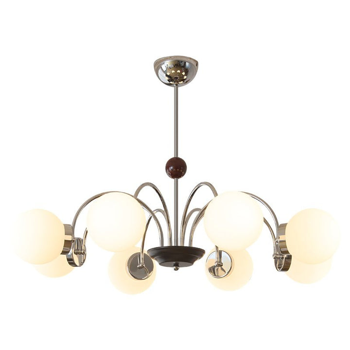 Lustra Chandelier Bois Verre Contemporain Courbé - Neutralighting