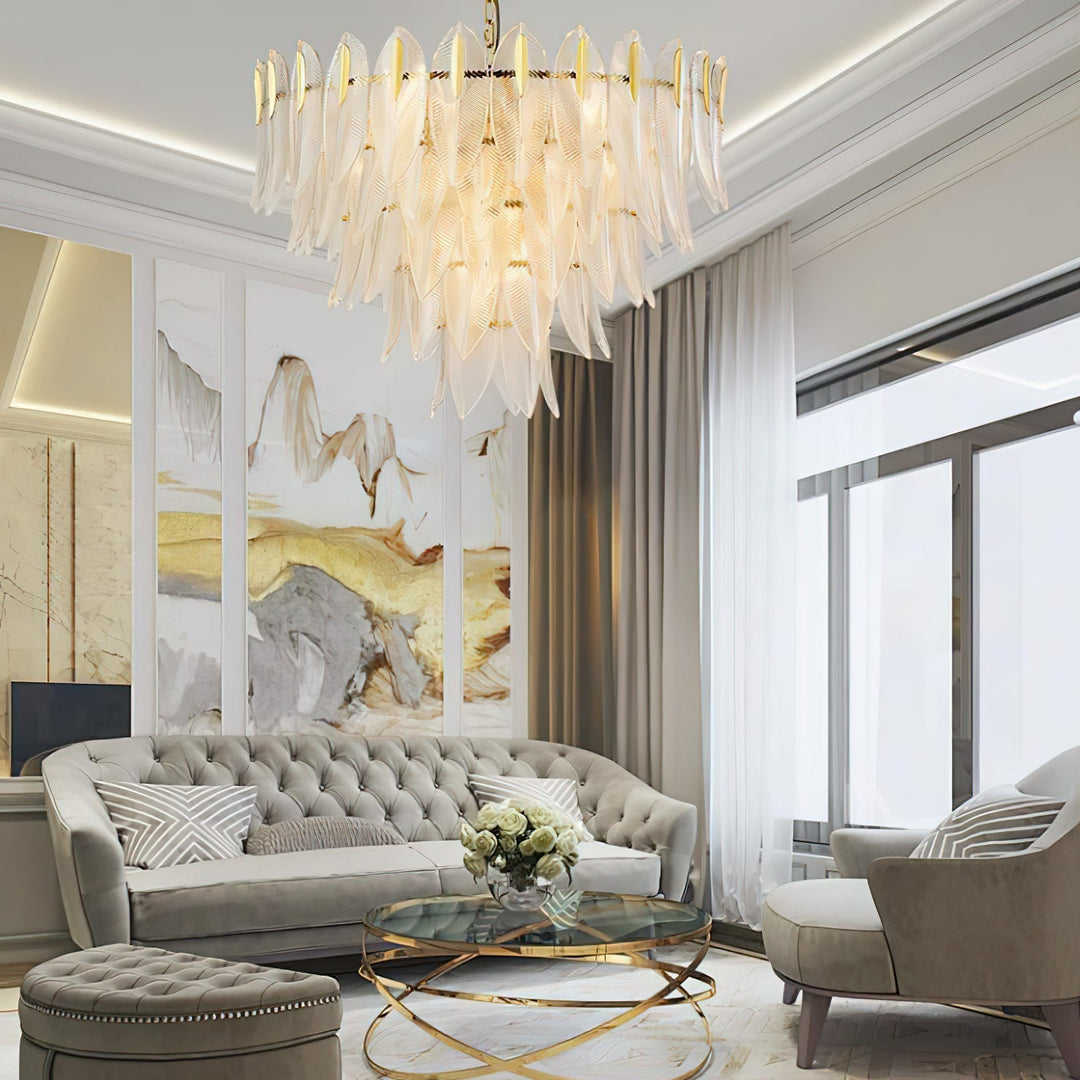 Ivthayra Lustre Postmoderne en Laiton et Verre de Luxe - Neutralighting