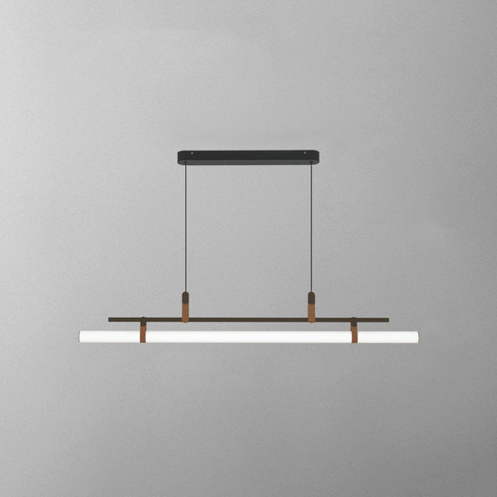 Inari Suspension Linéaire Simple. Métal/Acrylique. Noir/doré. Chambre - Neutralighting