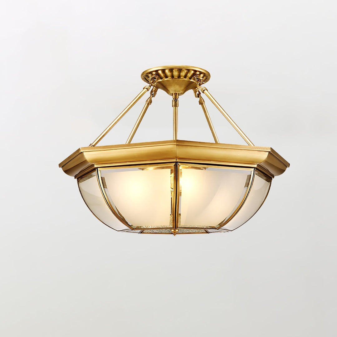 Alirora Lampe de Plafond Laiton Verre - Neutralighting