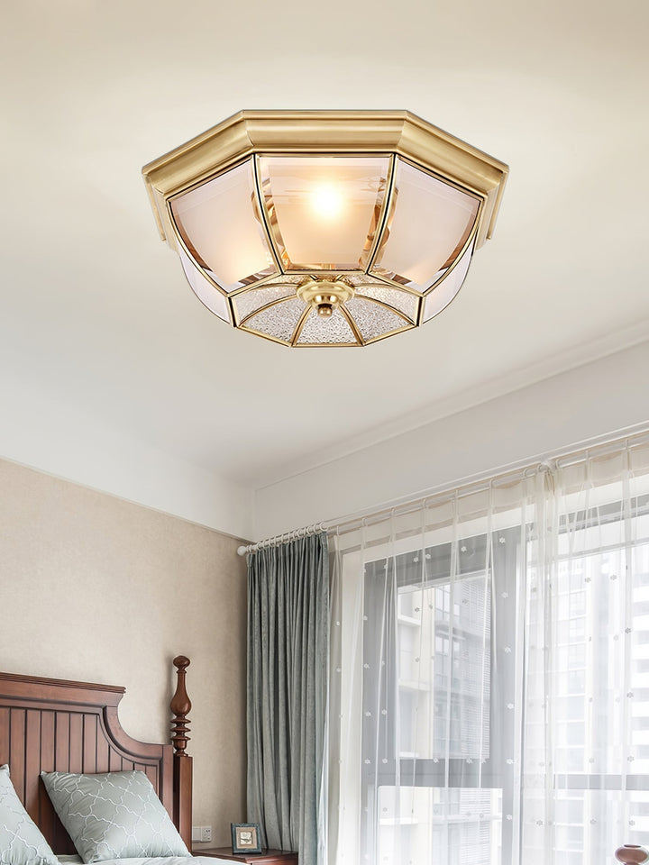 Alirora Lampe de Plafond Laiton Verre - Neutralighting