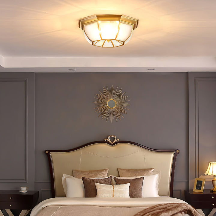 Alirora Lampe de Plafond Laiton Verre - Neutralighting