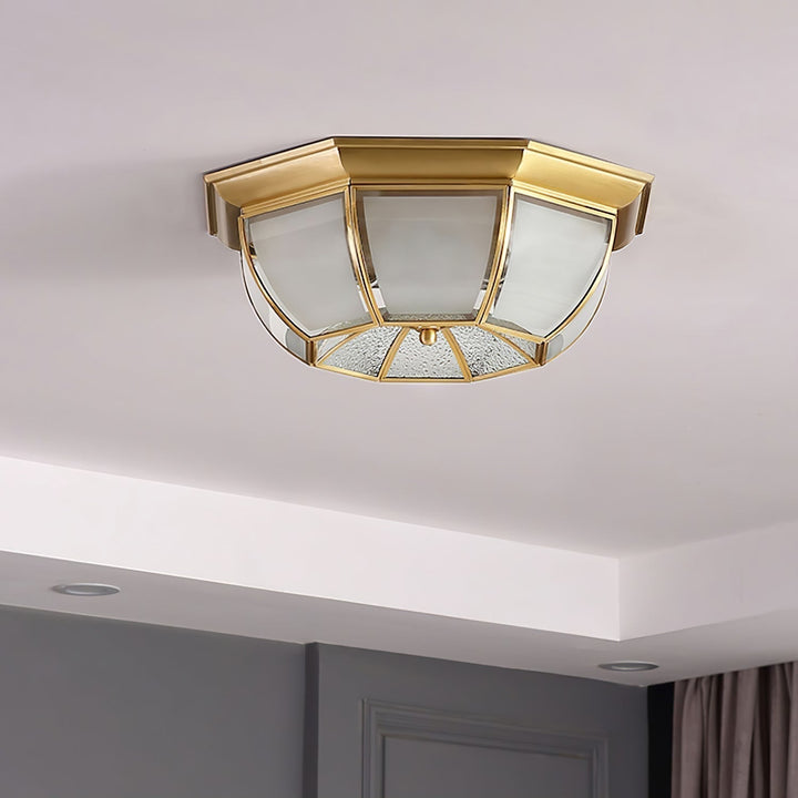 Alirora Lampe de Plafond Laiton Verre - Neutralighting