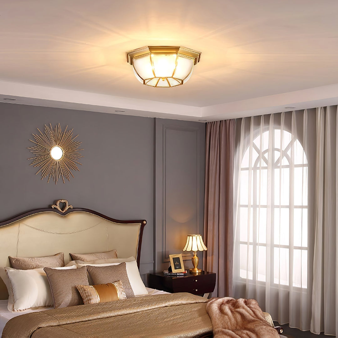 Alirora Lampe de Plafond Laiton Verre - Neutralighting