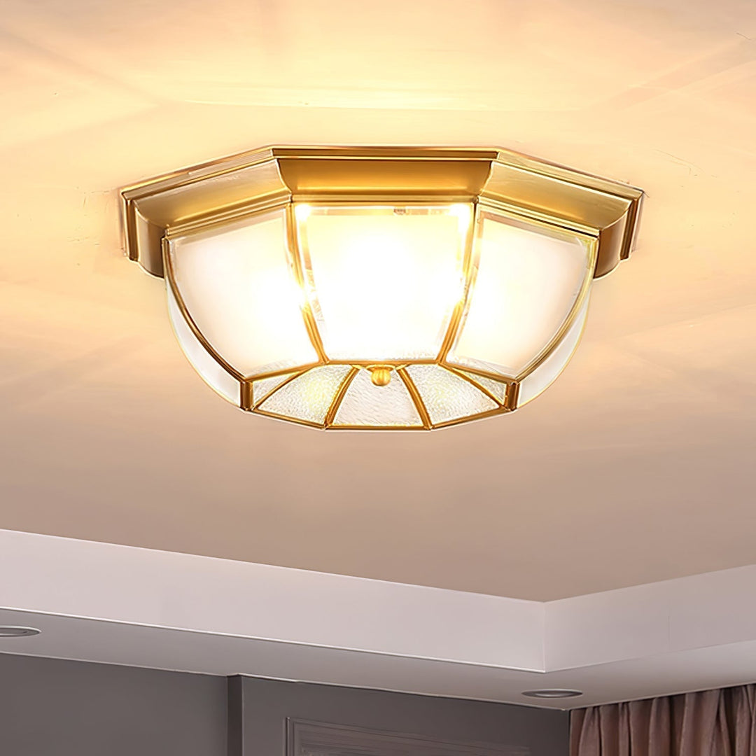 Alirora Lampe de Plafond Laiton Verre - Neutralighting