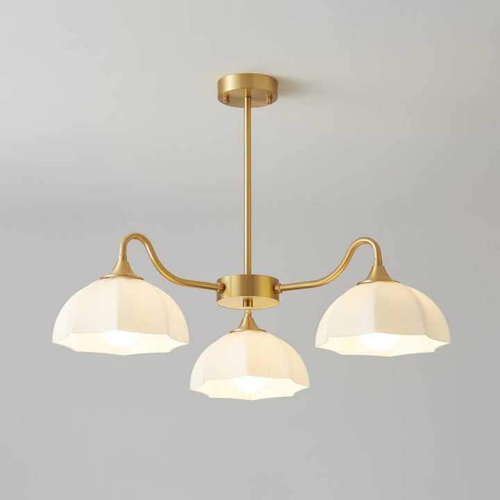 Lustra Chandelier Bol En Verre Octagonal Cuivre Français - Neutralighting