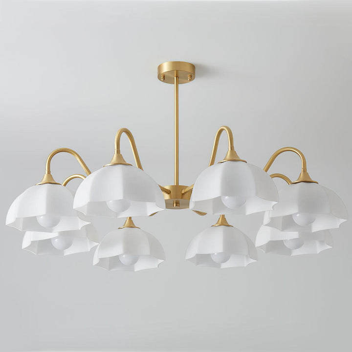 Lustra Chandelier Bol En Verre Octagonal Cuivre Français - Neutralighting