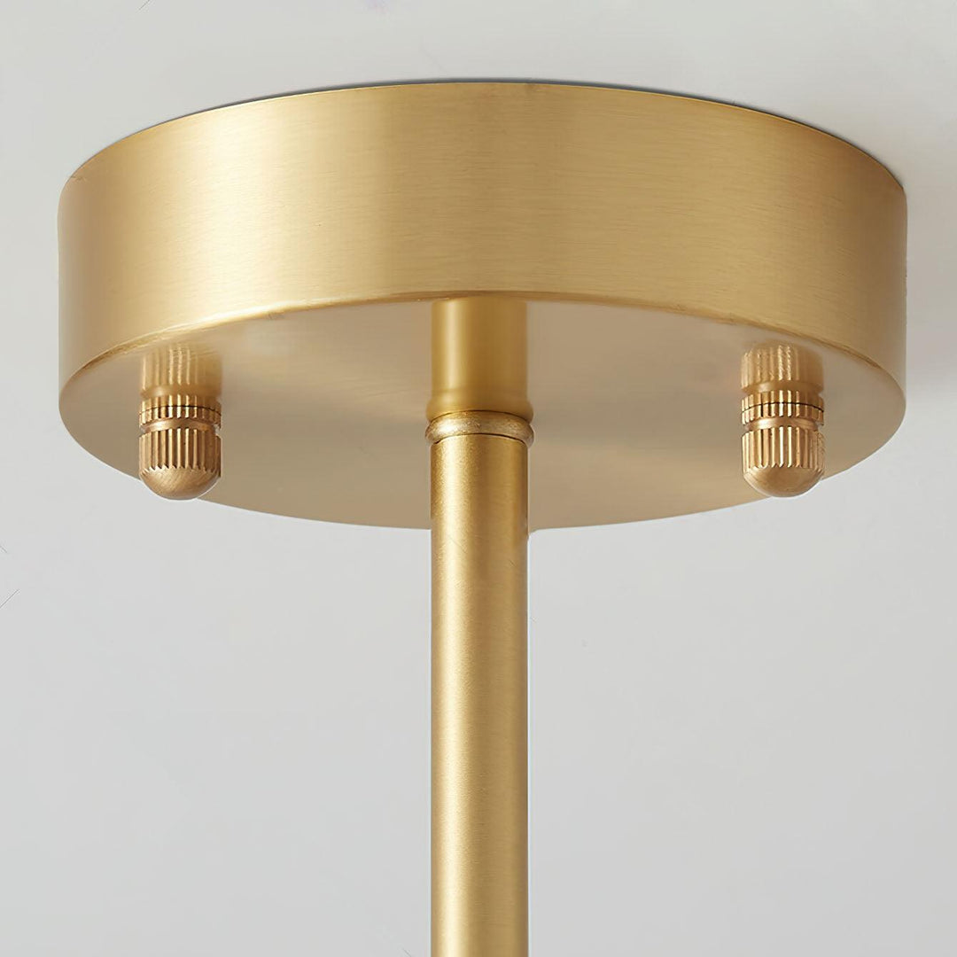 Lustra Chandelier Bol En Verre Octagonal Cuivre Français - Neutralighting