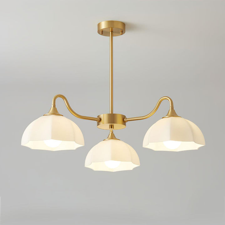 Lustra Chandelier Bol En Verre Octagonal Cuivre Français - Neutralighting