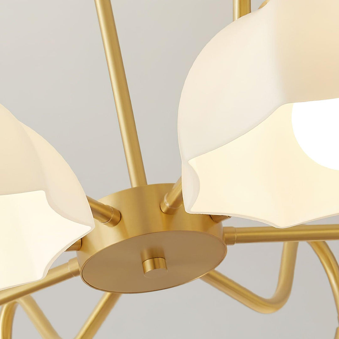 Lustra Chandelier Bol En Verre Octagonal Cuivre Français - Neutralighting