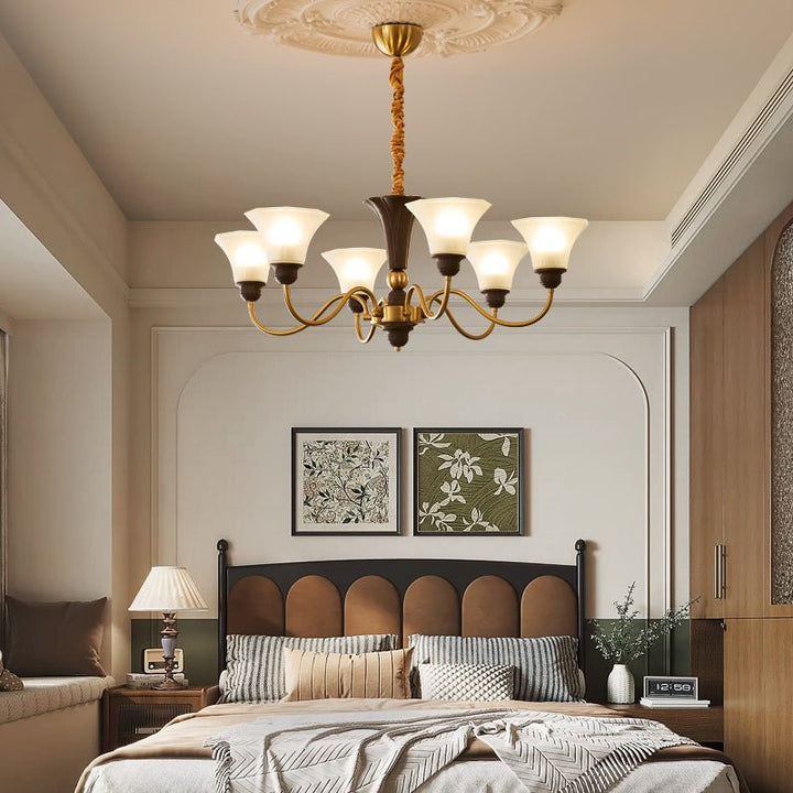 Ciphaen Chandelier en Bois et Verre Vintage - Neutralighting