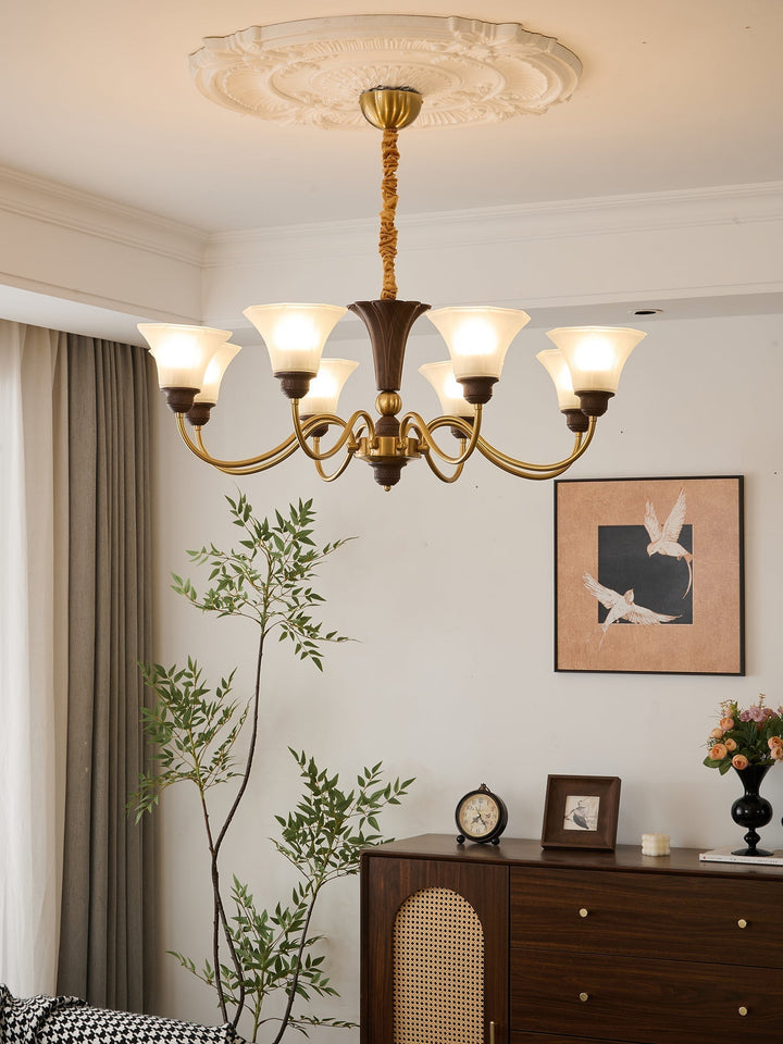 Ciphaen Chandelier en Bois et Verre Vintage - Neutralighting