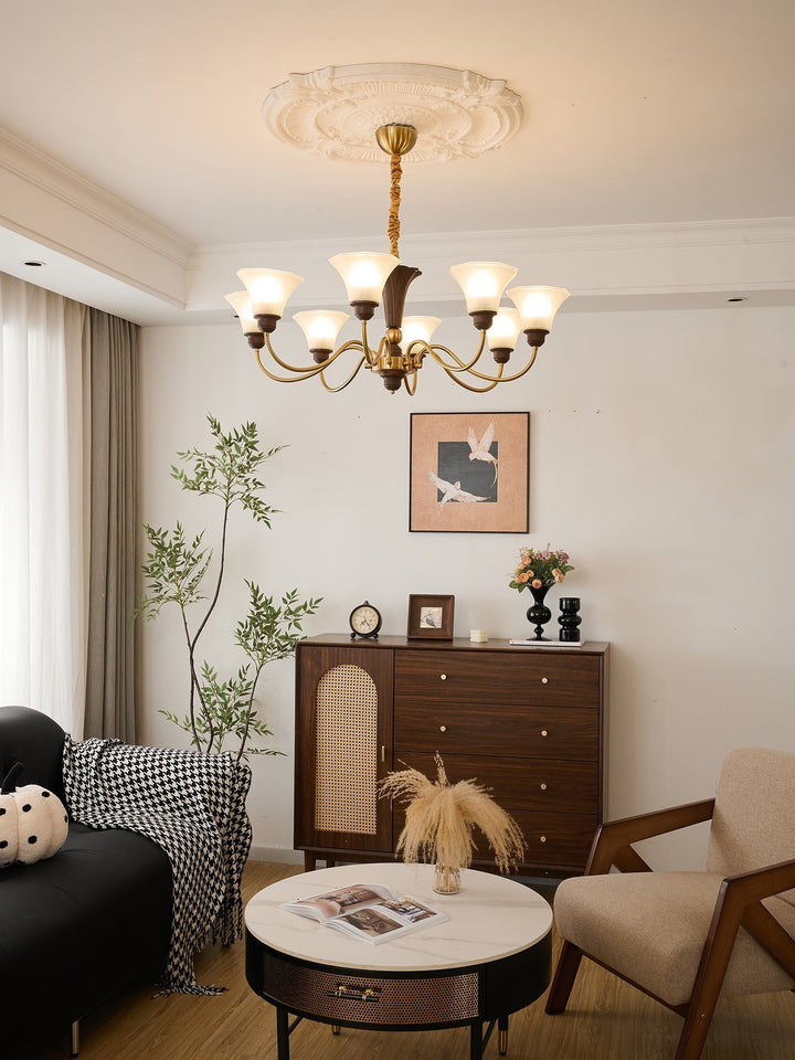Ciphaen Chandelier en Bois et Verre Vintage - Neutralighting