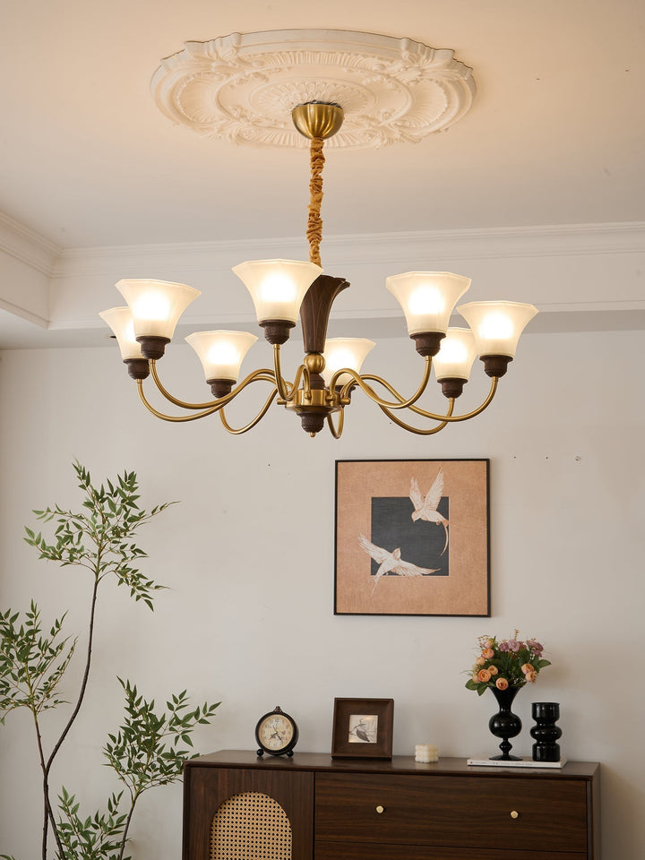 Ciphaen Chandelier en Bois et Verre Vintage - Neutralighting