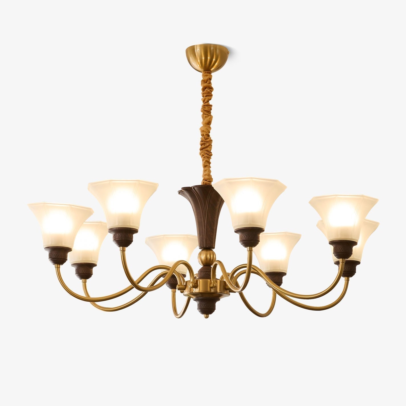 Ciphaen Chandelier en Bois et Verre Vintage - Neutralighting