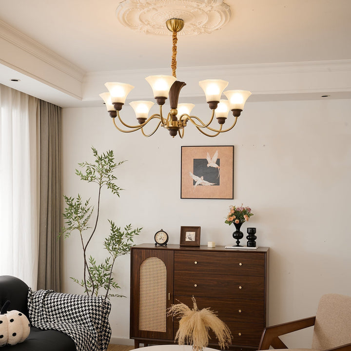 Ciphaen Chandelier en Bois et Verre Vintage - Neutralighting