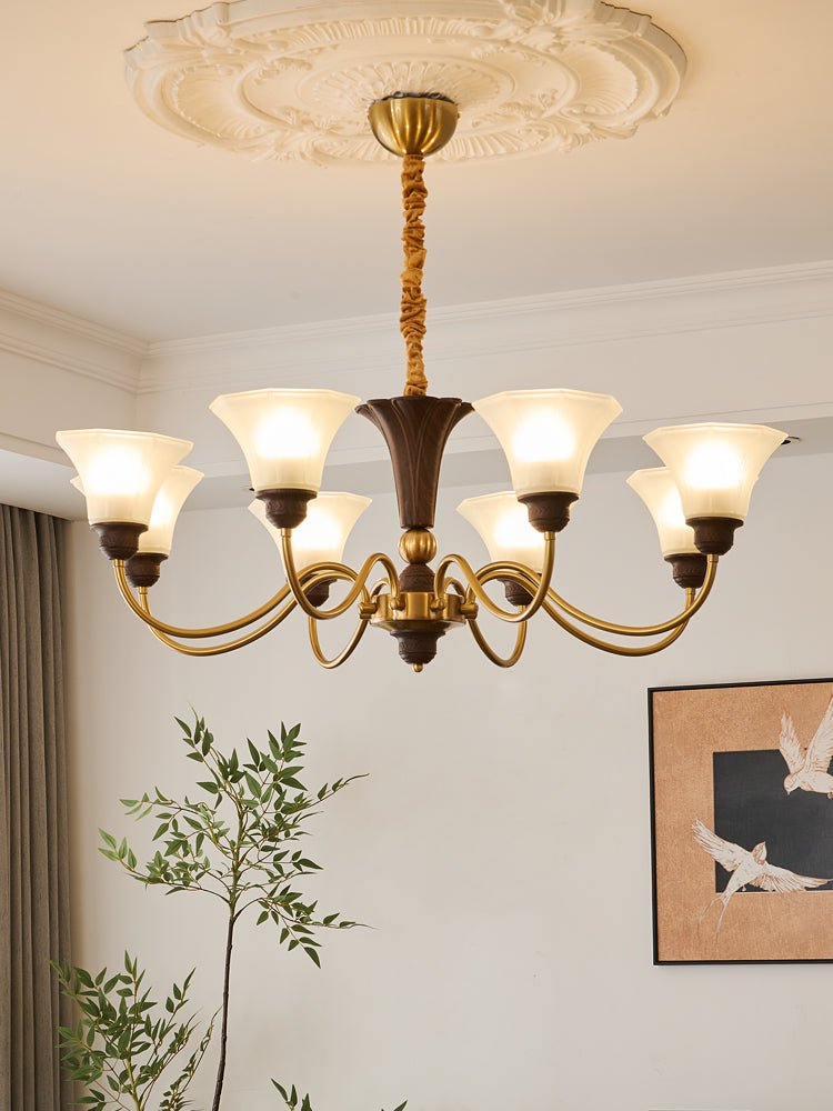 Ciphaen Chandelier en Bois et Verre Vintage - Neutralighting