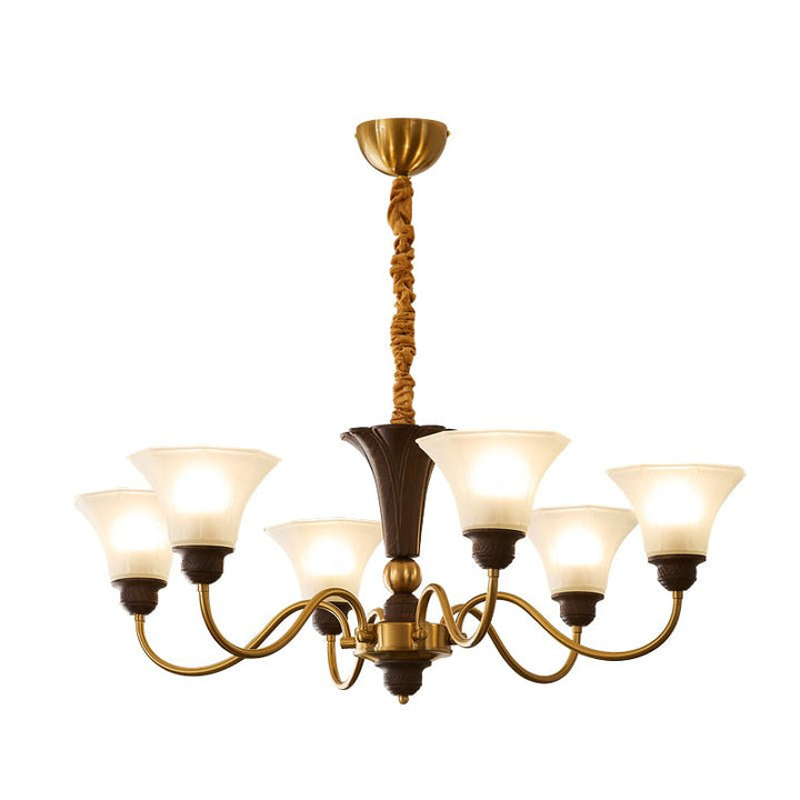 Ciphaen Chandelier en Bois et Verre Vintage - Neutralighting