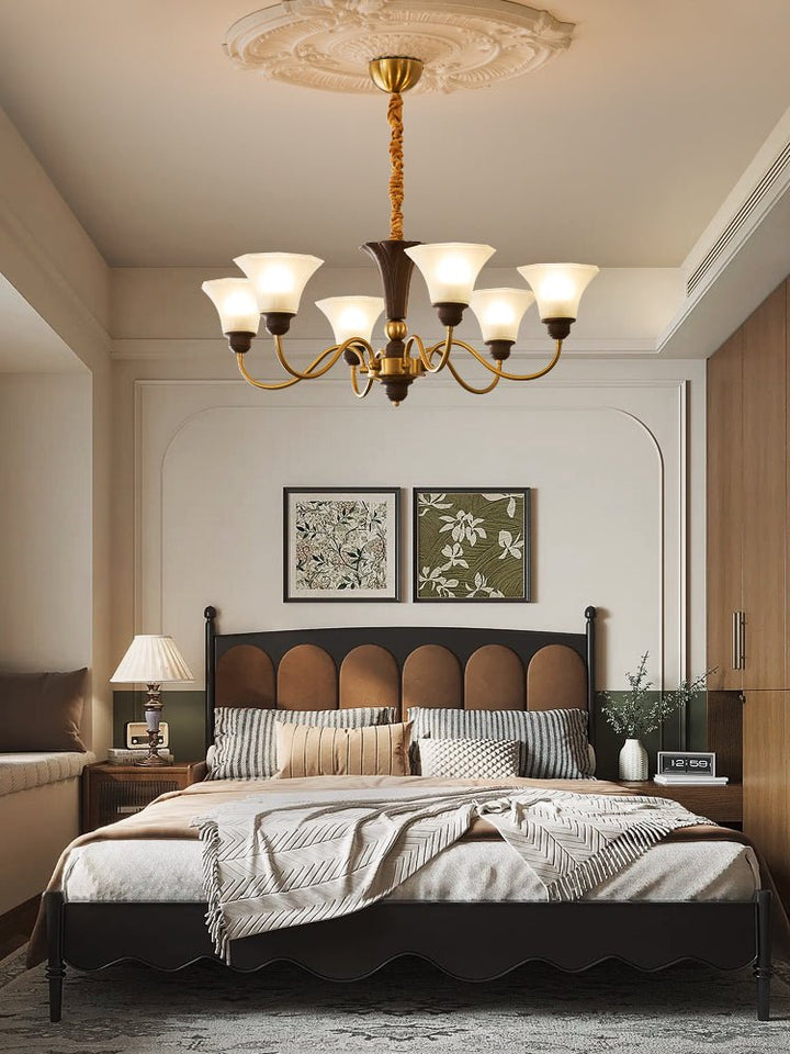 Ciphaen Chandelier en Bois et Verre Vintage - Neutralighting