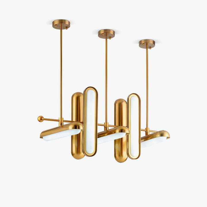 Lyvinaris Suspension linéaire géométrique en laiton - Neutralighting